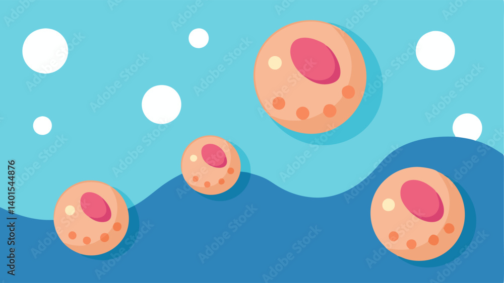 Poster healing process a vector image of exosomes depicted as tiny delivery pods navigating through damaged