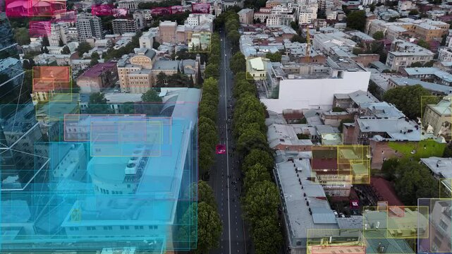 AI City Street Analysis Urban Traffic Buildings Aerial