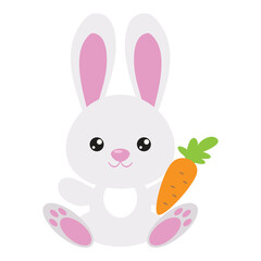 Fototapeta premium Cute Easter bunny vector cartoon illustration