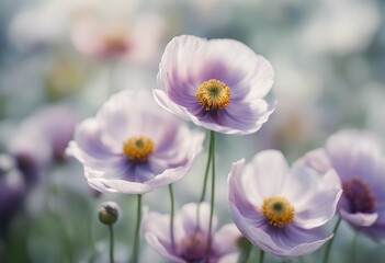 Fototapeta premium anemone flowers background focus close abstract up beautiful spring white summer soft flower elegance texture nature macro blossom natural art beauty glistering pink wallpaper seamless vintage design
