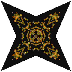 Ukrainian star pattern. Ukrainian embroidery element