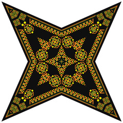 Ukrainian star pattern. Ukrainian embroidery element