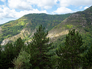 hills in the Southern Alps in France