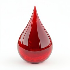 Obraz premium A realistic blood drop isolated against a transparent background, illustrating blood donation, healthcare, medical transfusion, World Blood Donor Day on June 14, blood droplets, bloodstains,