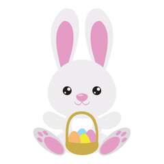 Fototapeta premium Cute Easter bunny vector cartoon illustration