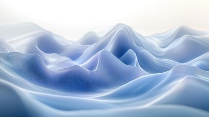 Obraz premium Abstract flowing blue lines create a wave-like, topographical landscape with a luminous, ethereal quality