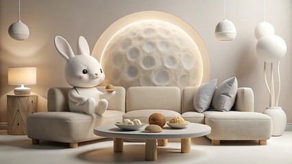 modern living room with sofa