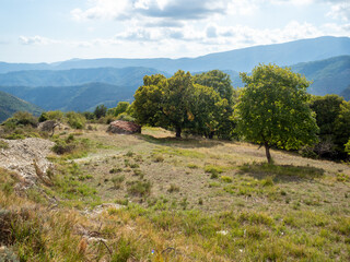 hills in the Southern Alps in France
