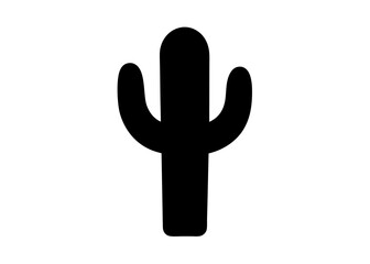Obraz premium Cactus Icon: A minimalist, high-contrast silhouette of a saguaro cactus stands against the background, embodying the resilient spirit of the desert.