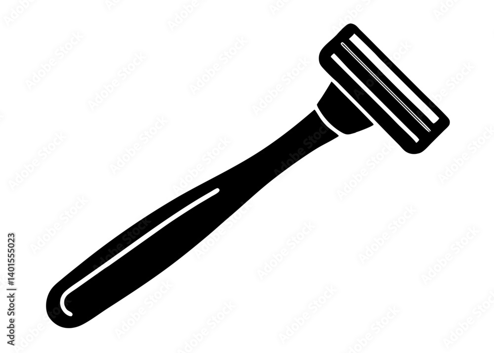 Poster razor: a close-up of a black razor. capturing the sharpness and precision of the shaving tool, a sym