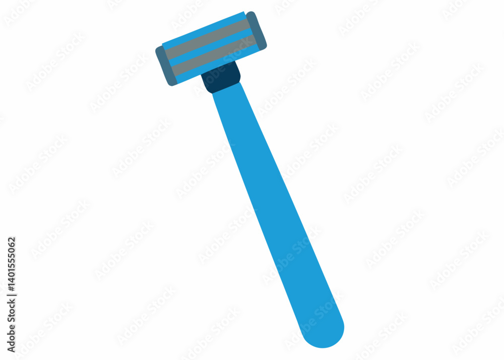 Poster blue razor: a clean, precise image of a blue razor, highlighting its sleek design and functionality,