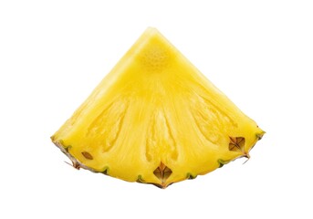 A single pineapple slice with its vibrant yellow color showing well isolated on white background