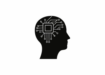 AI Mind Connection: An abstract illustration merges the human silhouette with the digital realm, symbolizing intelligence and technological integration.