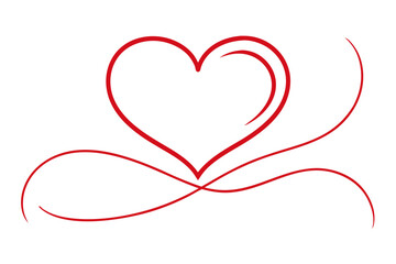 Simple Valentine Heart Vector Line Art