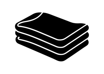 Stacked Linen Silhouette: Clean, elegant black and white silhouette showcasing a neat stack of folded linen, perfect for conveying concepts of order, comfort, and the simplicity of daily living.