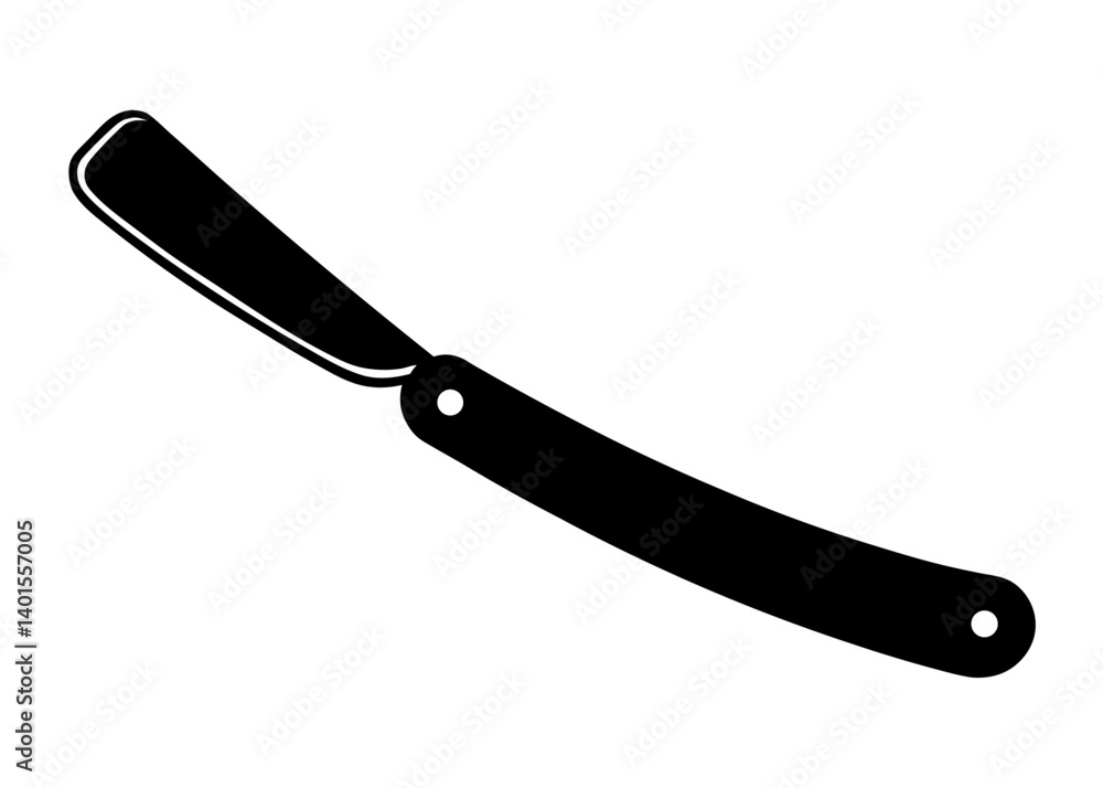 Poster sleek razor silhouette: a close-up shot captures the clean lines and sharp edge of a classic straigh