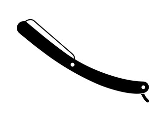 Timeless Barber's Tool: The sleek, minimalist silhouette of a classic straight razor, embodying precision and craftsmanship in the world of grooming.