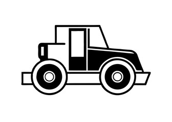 Fototapeta premium Simple Vehicle Silhouette: A minimalistic illustration of a car, showcasing a classic design with clean lines. Ideal for conveying concepts related to transport, travel, and automotive design.