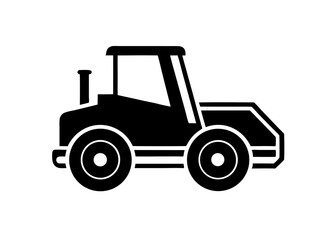 Fototapeta premium Vintage Tractor Icon: A striking silhouette of a vintage tractor, embodying the spirit of agriculture and rural life, captured in stark black and white for a bold, iconic look.