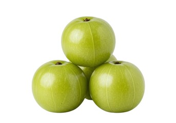 Close up view of a pile of fresh green amla fruits