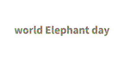 World Elephant Day Text Effect with Colorful Elephant Illustrations