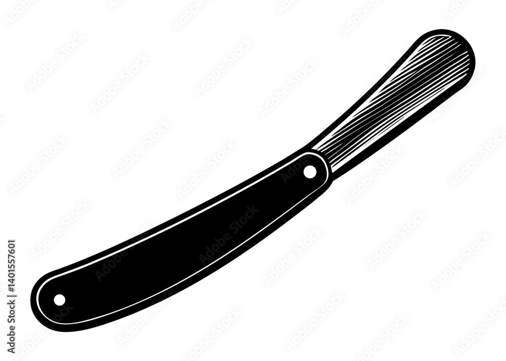 Poster classic barber razor: a detailed illustration of a barber's razor. the image is a simple representat