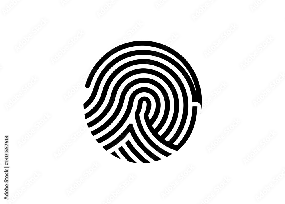 Poster fingerprint as a pattern: a minimalist graphic showcases a fingerprint design. this unique visual em