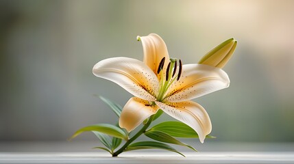 Pale Orange Lily Flower Soft Pastel Tones Natural Beauty