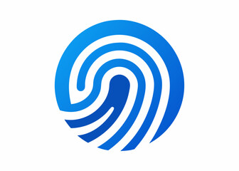 Fingerprint security icon: A clean and modern fingerprint security icon, showcasing the intricate details of a fingerprint with a gradient of blue hues, representing identity and protection.