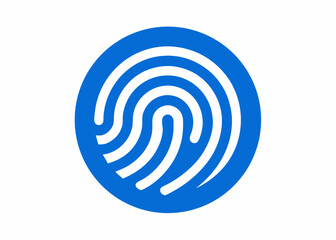 Fingerprint Security: A crisp and clean depiction of a fingerprint, encircled in a bold blue, symbolizing modern security and authentication.