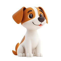 3D dog icon isolated on transparent background featuring a cute and realistic pet design perfect for animal