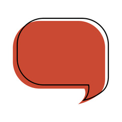 Naklejka premium Minimal red speech bubble doodle vector sticker, flat message box, blank chat box element, frame border, banner