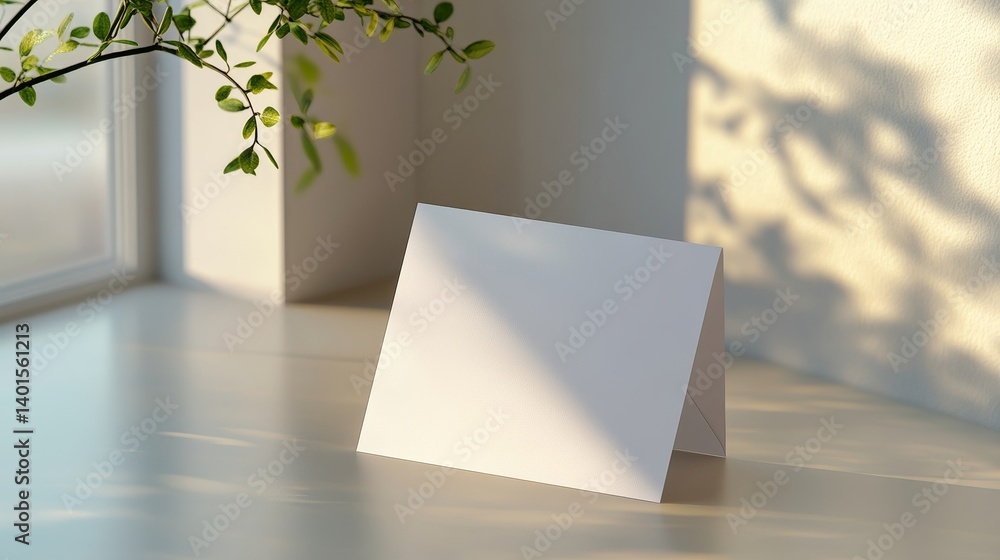 Poster minimalist open notebook with natural shadows on a textured surface during daytime, showcasing a ser