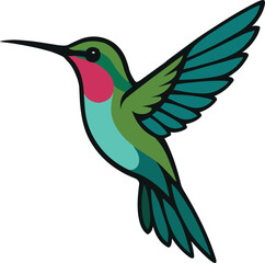 Obraz premium Hummingbird. Logotype hummingbird: Vector illustration of Colibri on a white background.