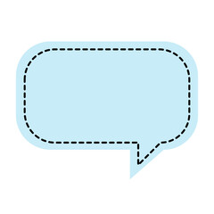 Blank dot line speech bubble balloon square shape, doodle sticky note, empty text box banner reminder planner, frame, think, speak, talk, message template, flat design vector illustration