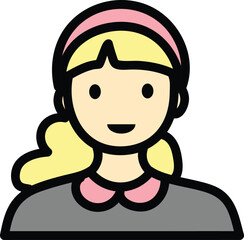 Avatar icon people drawing cartoon black line portraits