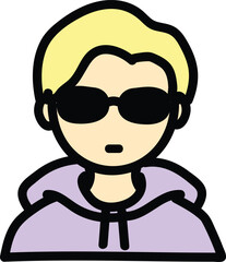 Avatar icon people drawing cartoon black line portraits