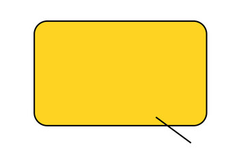 Yellow cartoon speech bubble sticker with blank sign, Comic book square doodles thinking, conversation bubble vector illustration,  flat speak bubble text, chatting box, message box