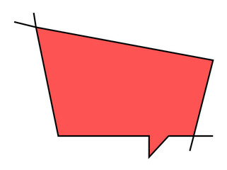 Red cartoon speech bubble with blank sign, Comic book square doodles thinking, minimal conversation bubble vector illustration,  flat speak bubble text, chatting box, message box