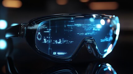 Futuristic augmented reality glasses ar vr headset technology innovation digital display smart glasses design