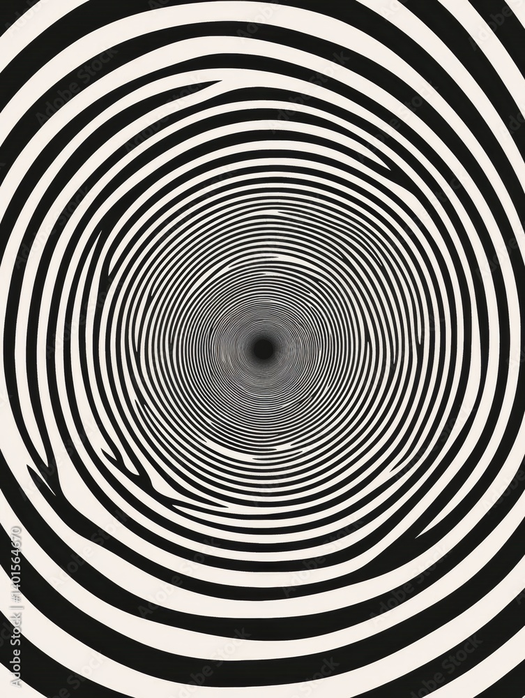 Leinwandbilder op-art design featuring black and white concentric circles creating depth and illusion effects