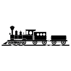 silhouette of train isolated on white background
