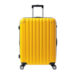 yellow suitcase isolated on white
