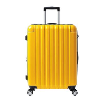 yellow suitcase isolated on white
