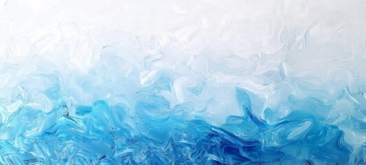 Ice Formations Create a Stunning Gradient of Blue Hues in a Cold Environment, Showcasing the Beauty of Frozen Water