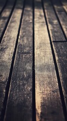 Wooden Floor Planks Arranged in Parallel Lines With Dramatic Shadows During the Golden Hour of Sunset in a Cozy Environment