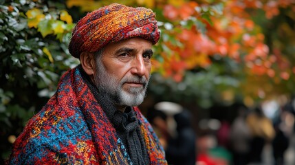 Autumn Portrait: A Man in Traditional Attire