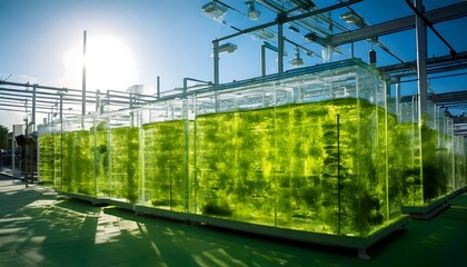 Modern biofarming system using glass tanks for sustainable aquatic plant cultivation