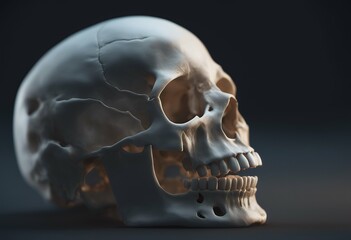 wide 3d rendering background skull human black open mouth head evil art face illustration dead metal halloween gothic horror death grim pirate three-dimensional monster bone scarey isolated anatomy