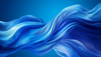 Obraz premium A modern abstract art piece with blue aesthetics, featuring a fluid blue design, soft curves, and hazy lines on a backdrop. Ideal for wallpapers, presentation backgrounds, or creative projects